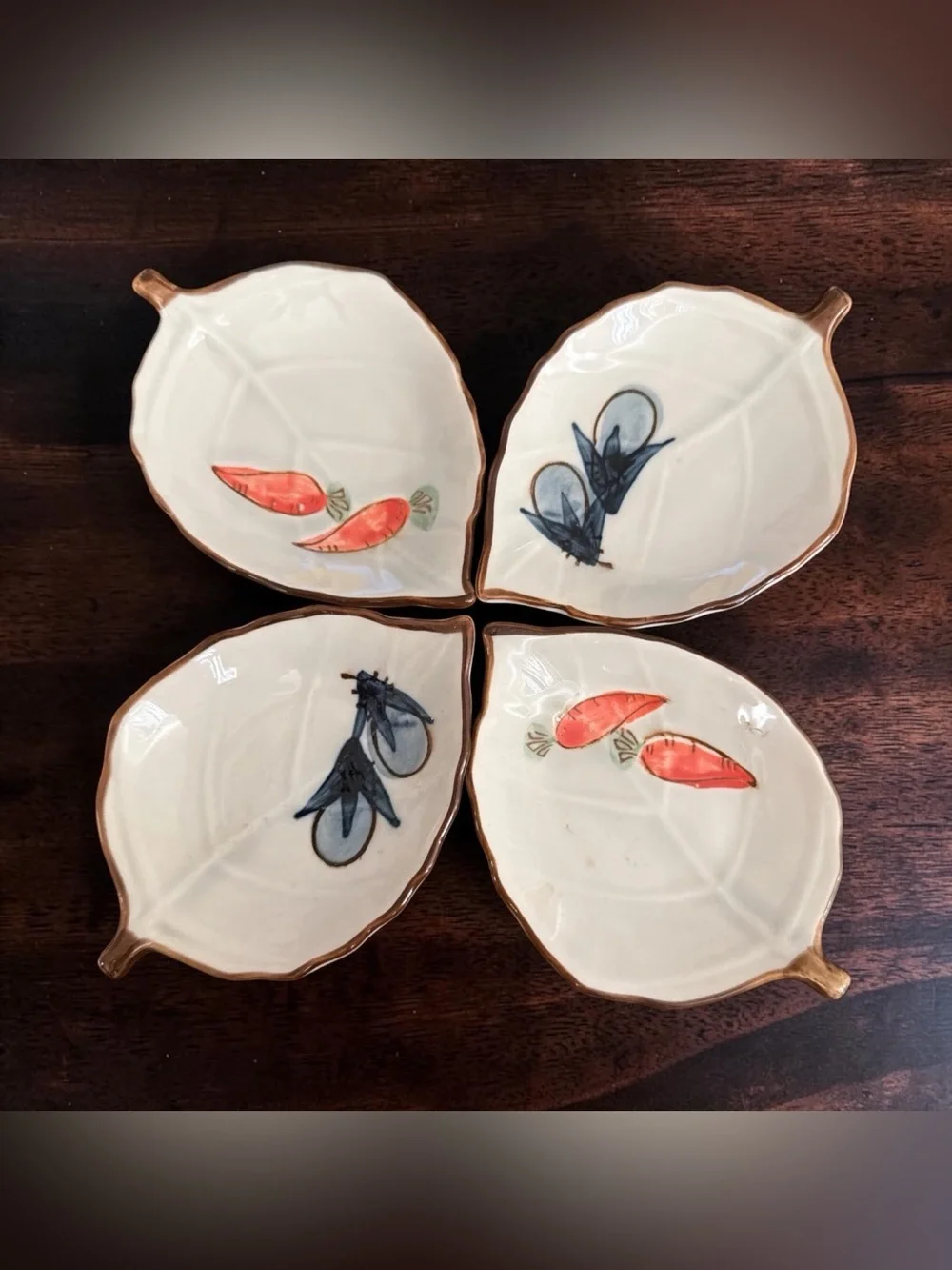 Vintage Japanese Ceramic Saucer Plates Lot Of 4
